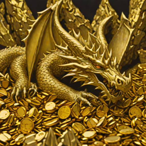 Dragon sleeping on a pile of gold